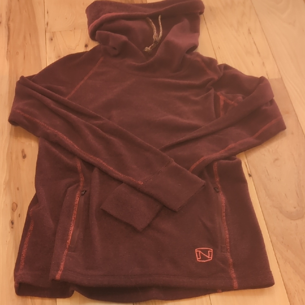 Maroon Hooded Pullover with Logo